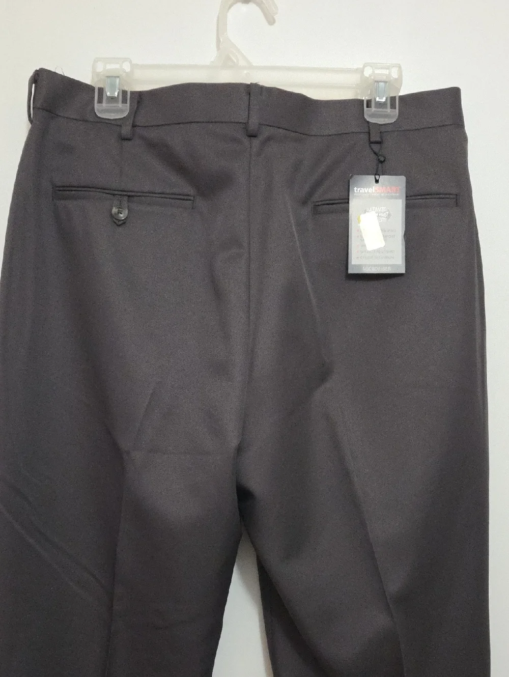 Roundtree & Yorke TravelSMART Microfiber Pants in Dark Charcoal NWT